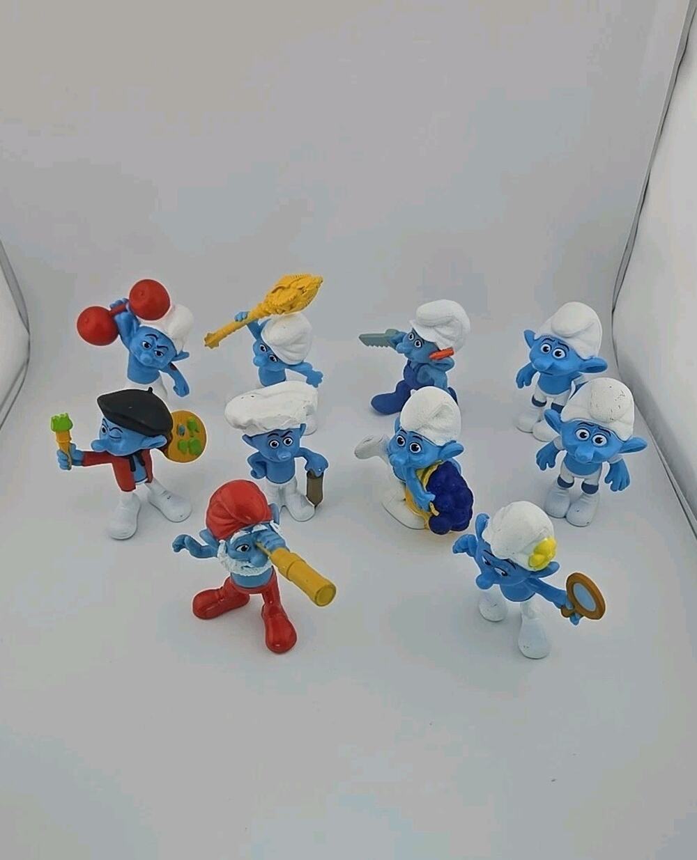 Smurfs Figures Lot of 10 McDonalds Happy Meal Toys 2011 Peyo 3” PVC Cartoon